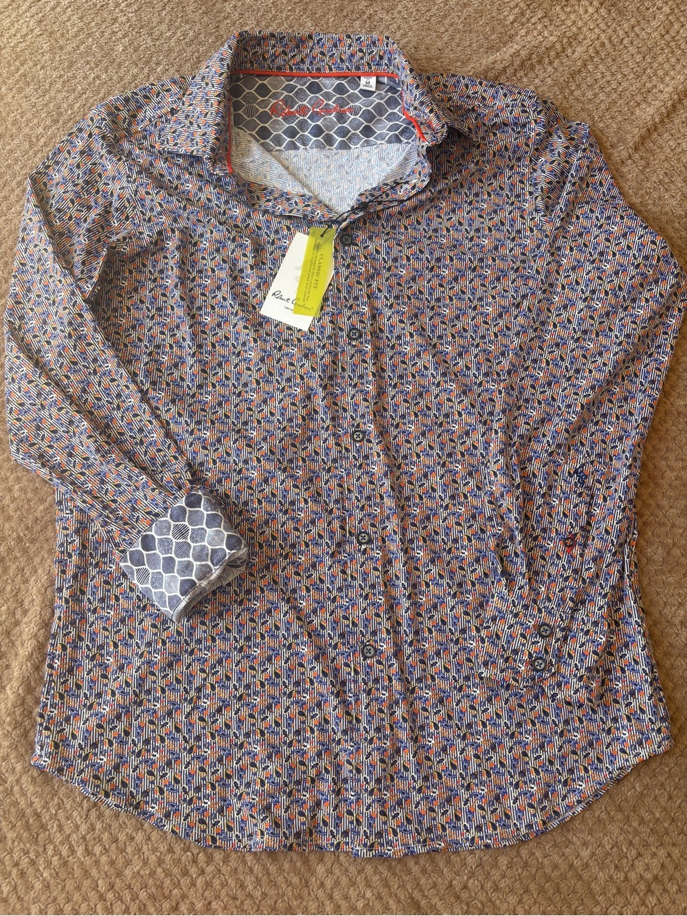 NWT Robert Graham Tiburon Multi Print Button-Down Long Sleeve Shirt